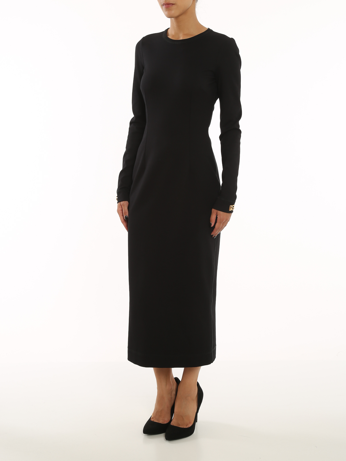 chinese dress ladies Dolce & Gabbana // Black Wool Long Sleeve Dress – VSP Consignment main image 0