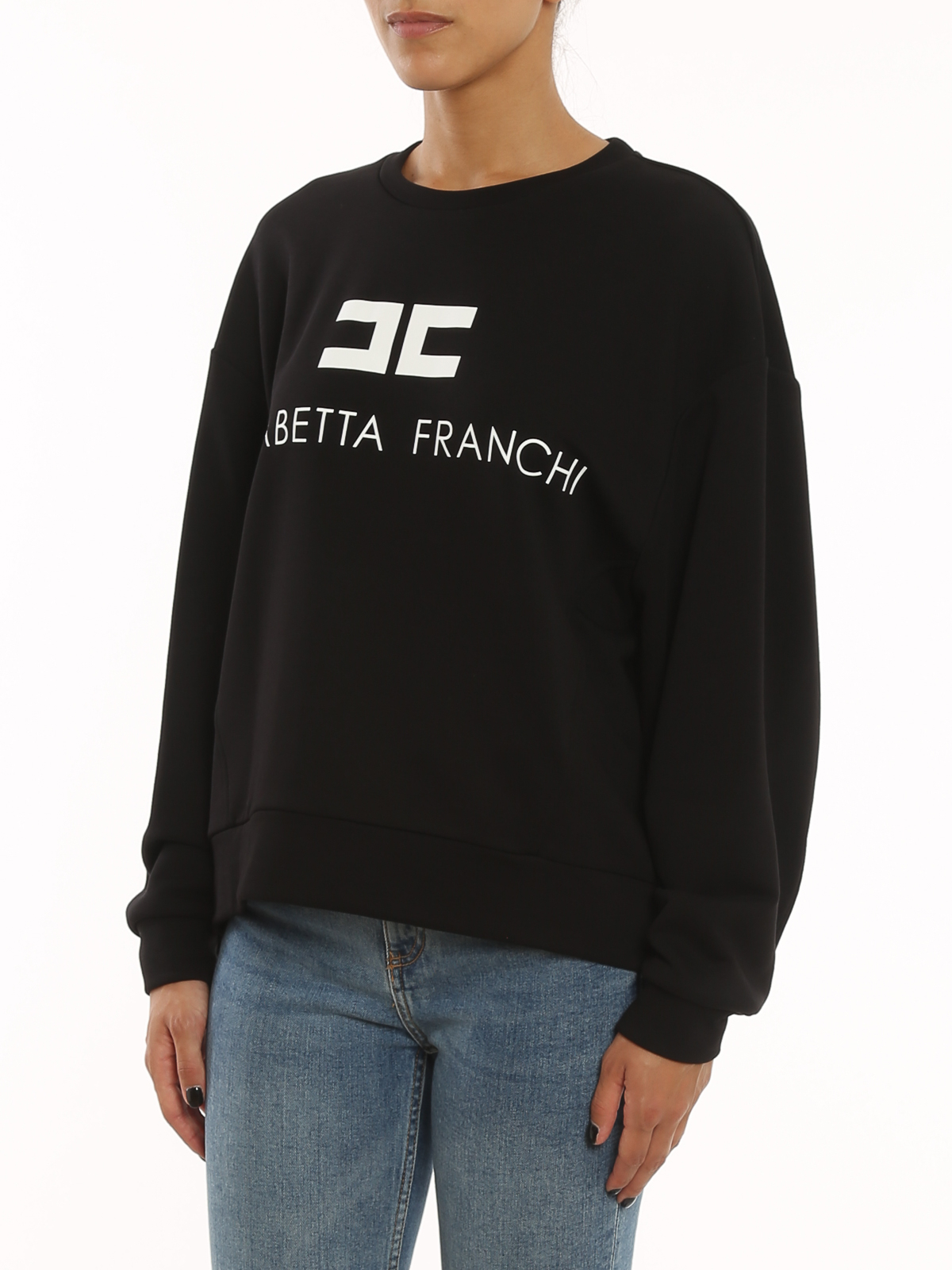 Elisabetta Franchi Logo print sweatshirt - Black | MD00116E2685