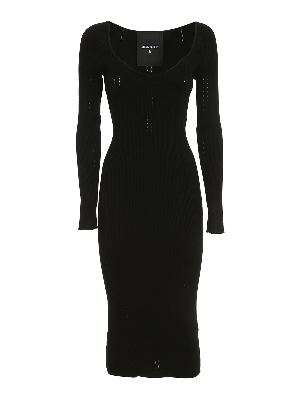 Patrizia Pepe Rib-knit midi dress - Black - Women|8A0873A9J3K103 Patrizia Pepe Rib-knit midi dress - Black - Women|8A0873A9J3K103
