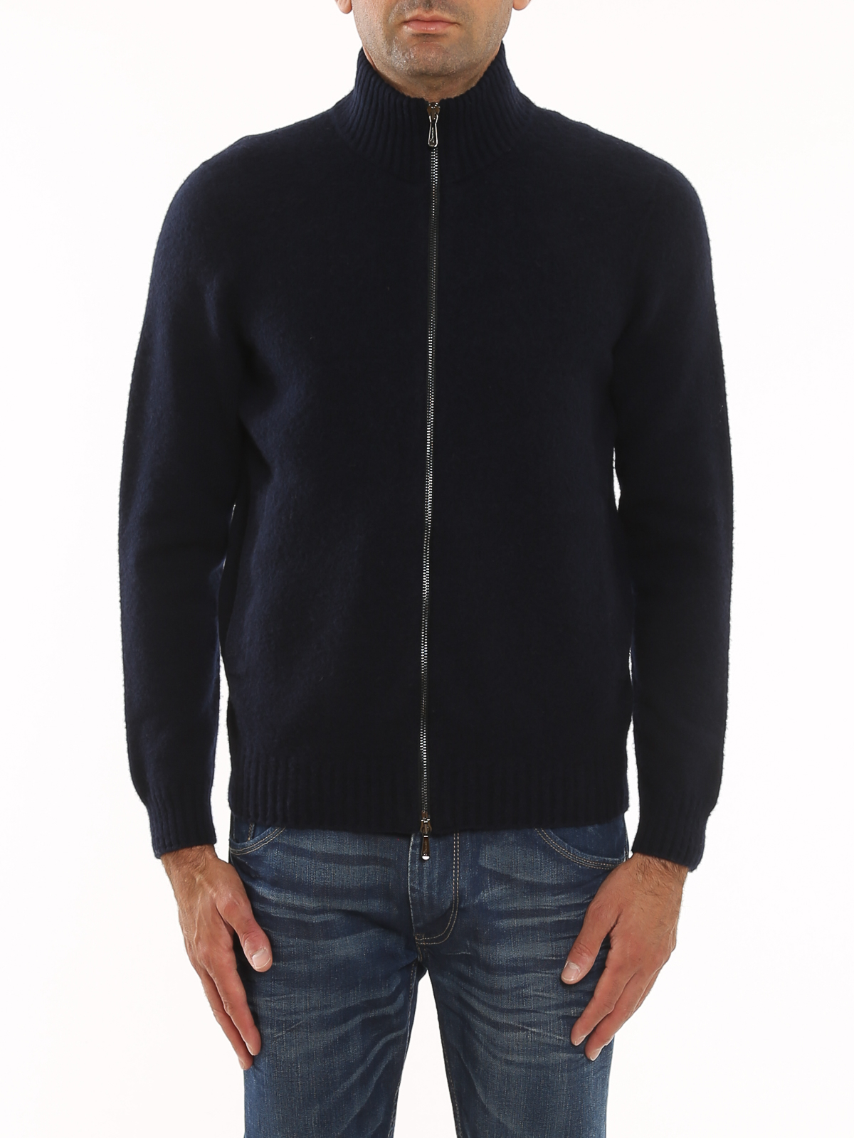 Shop Drumohr Lambswool Cardigan In Azul Oscuro