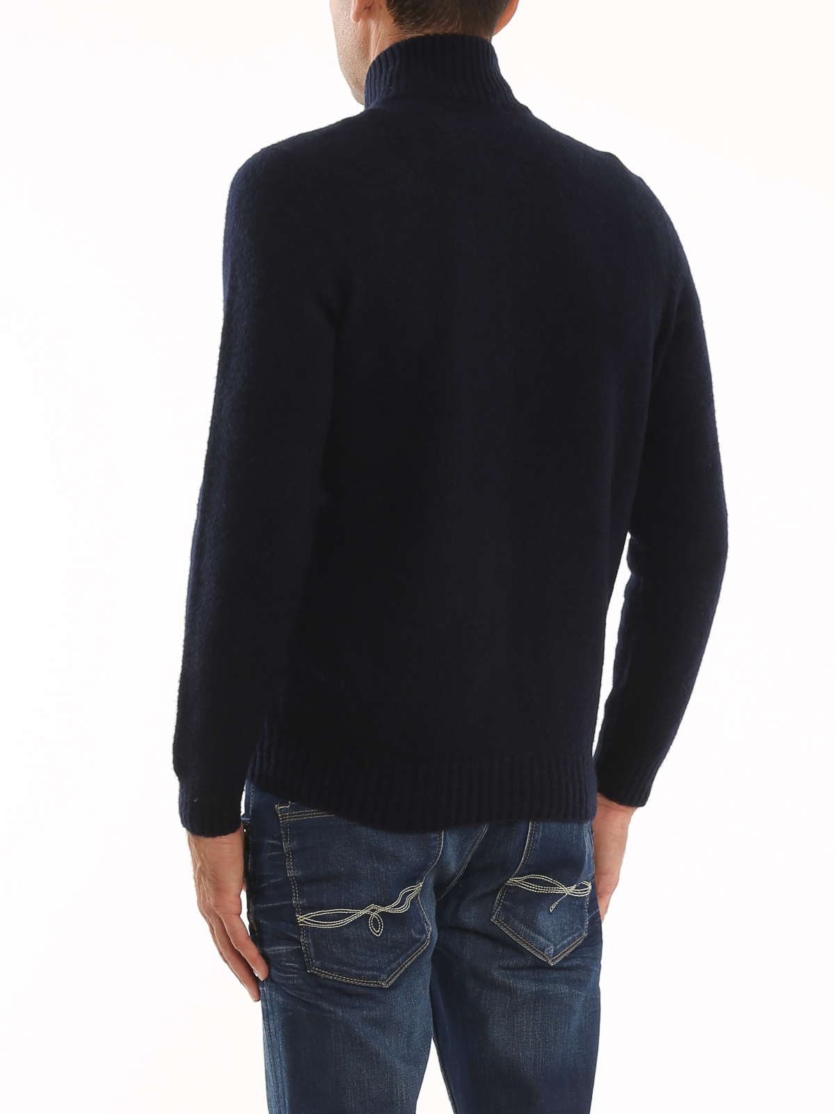 Shop Drumohr Lambswool Cardigan In Azul Oscuro