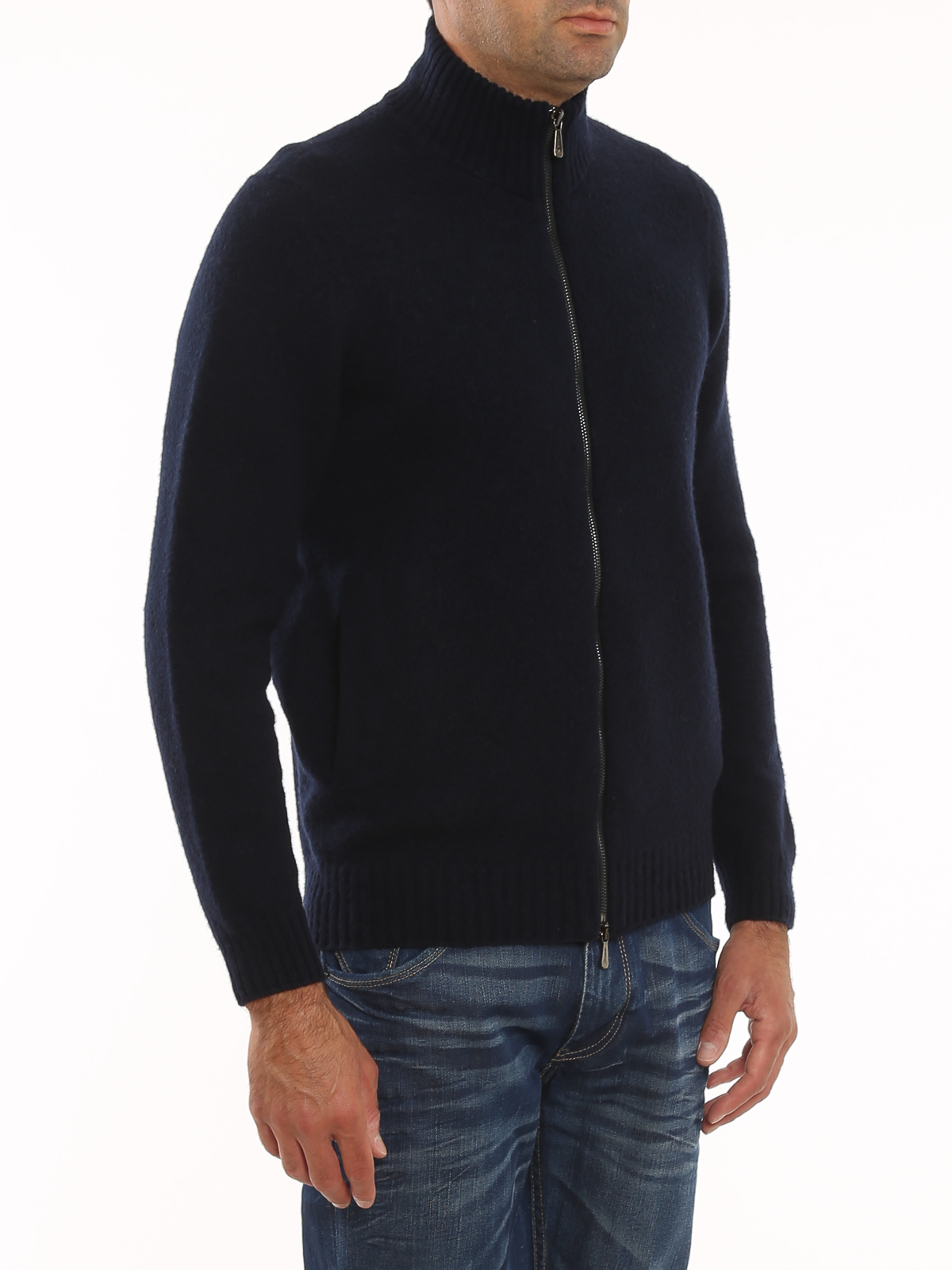 Shop Drumohr Lambswool Cardigan In Azul Oscuro