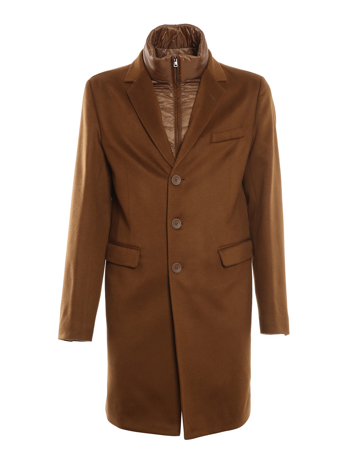 Herno Single-breasted cashmere coat - Camel | CA0091U380202201