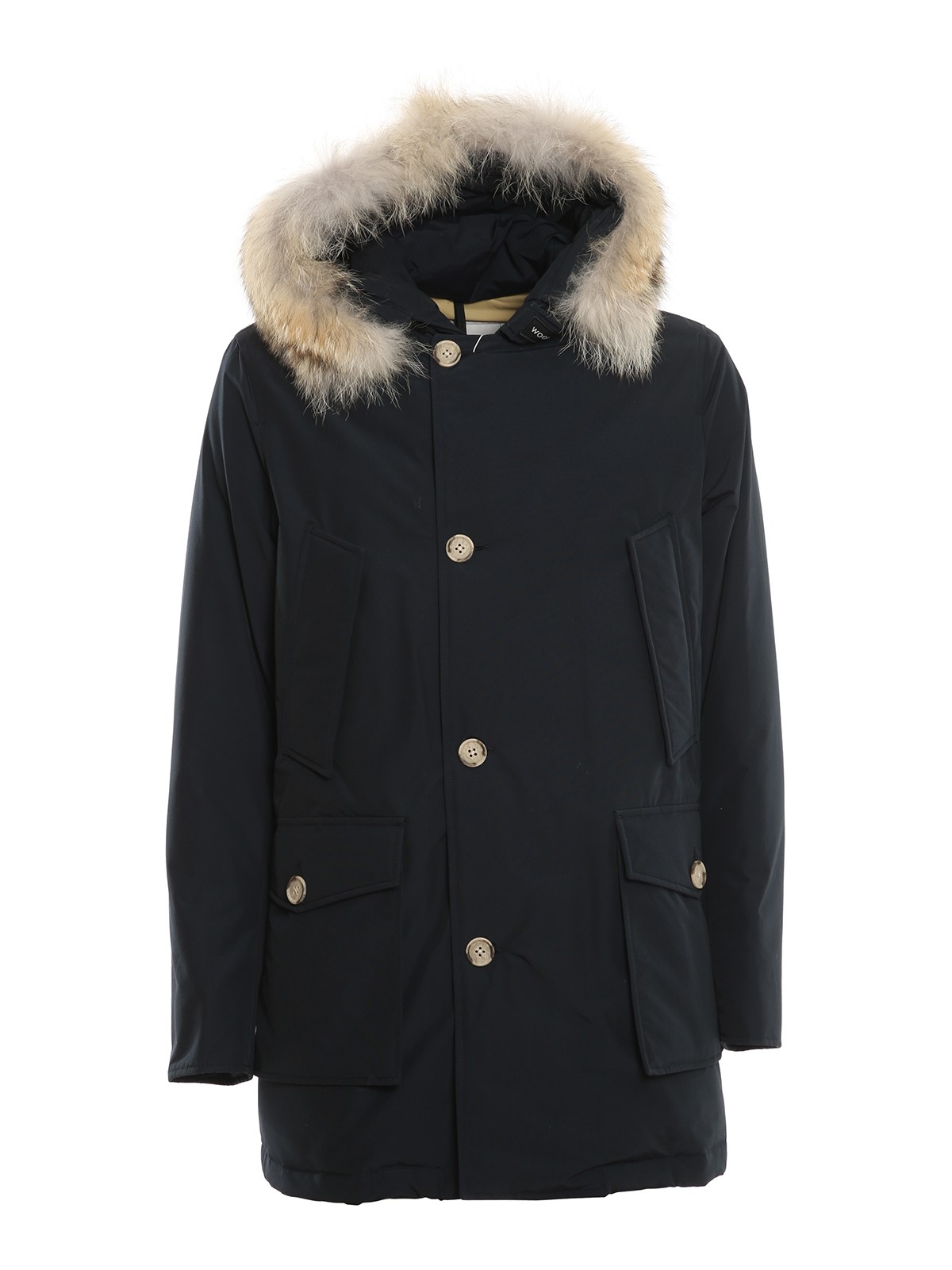 Shop Woolrich Arctic Detachable Fur Parka In Azul