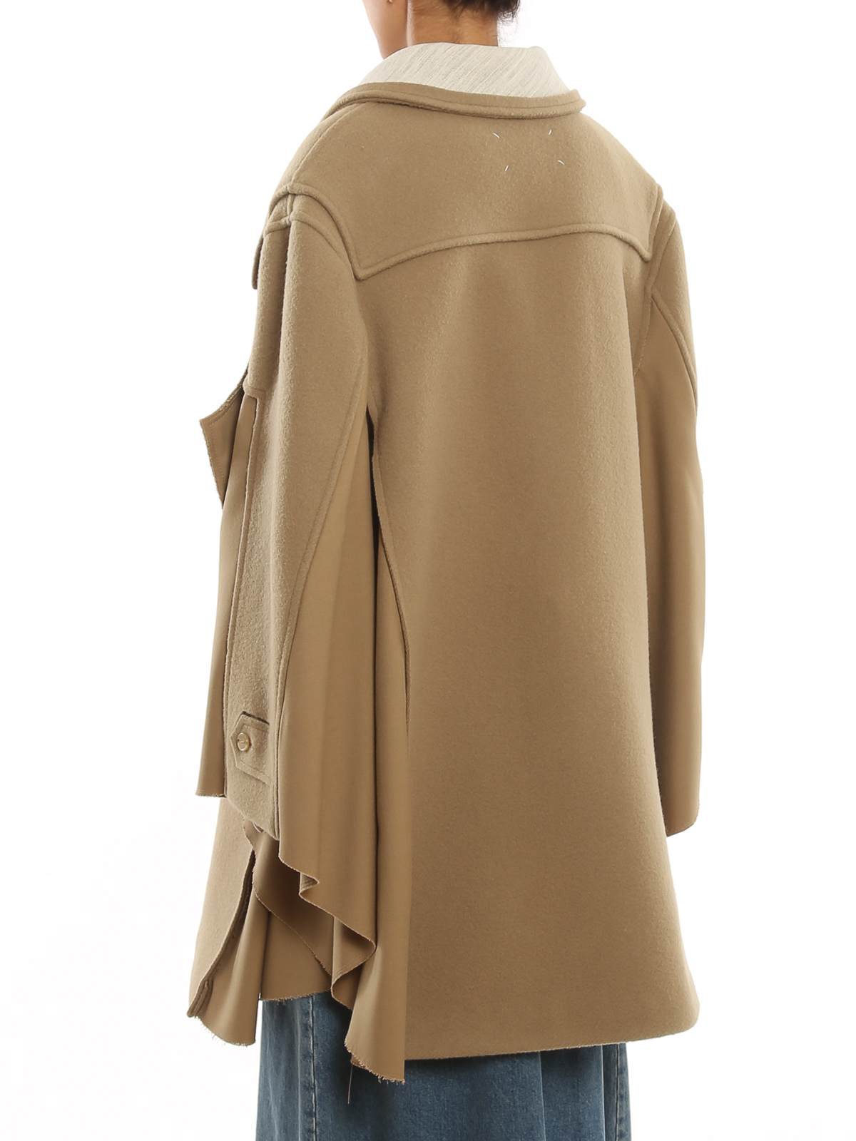 Shop Maison Margiela Wool Duffle Coat In Camel