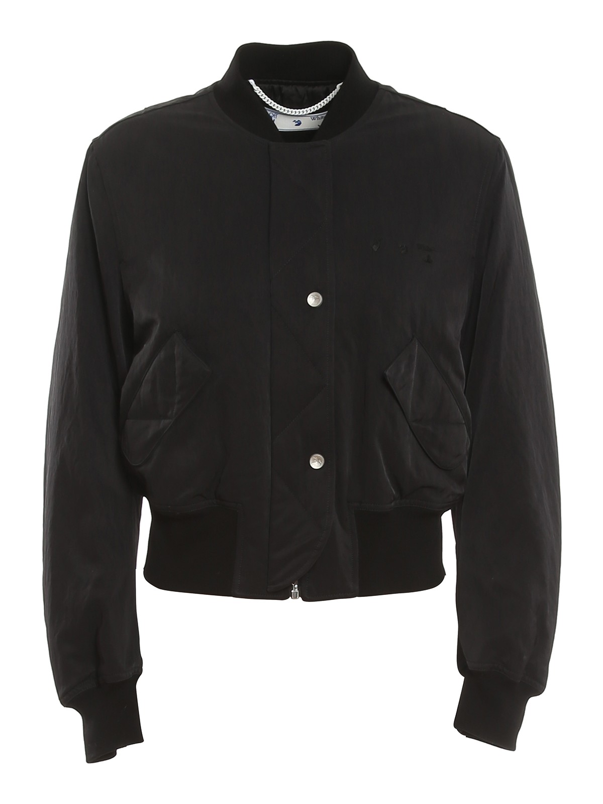 Shop Off-white Tech Fabric Bomber Jacket In Black