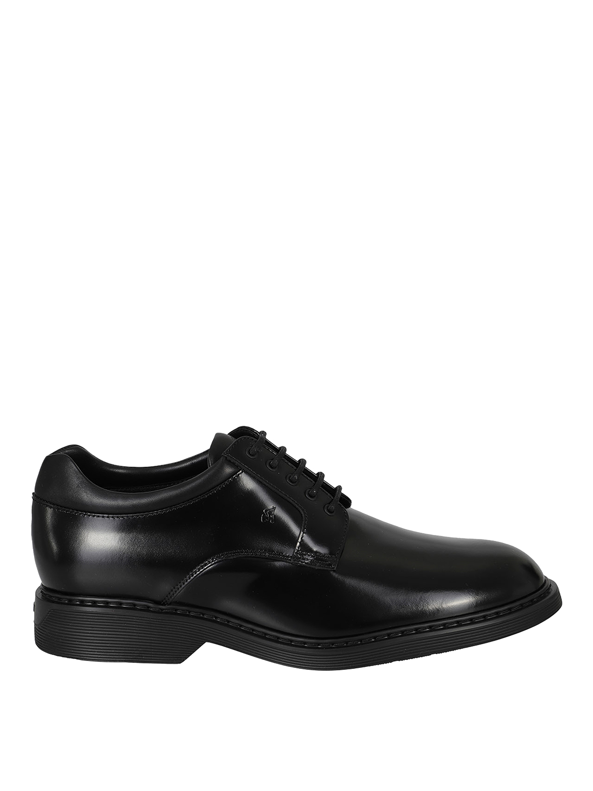 Shop Hogan Smooth Leather Derby Shoes In Negro