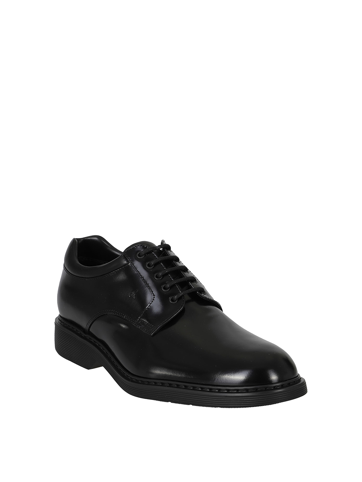 Shop Hogan Smooth Leather Derby Shoes In Negro