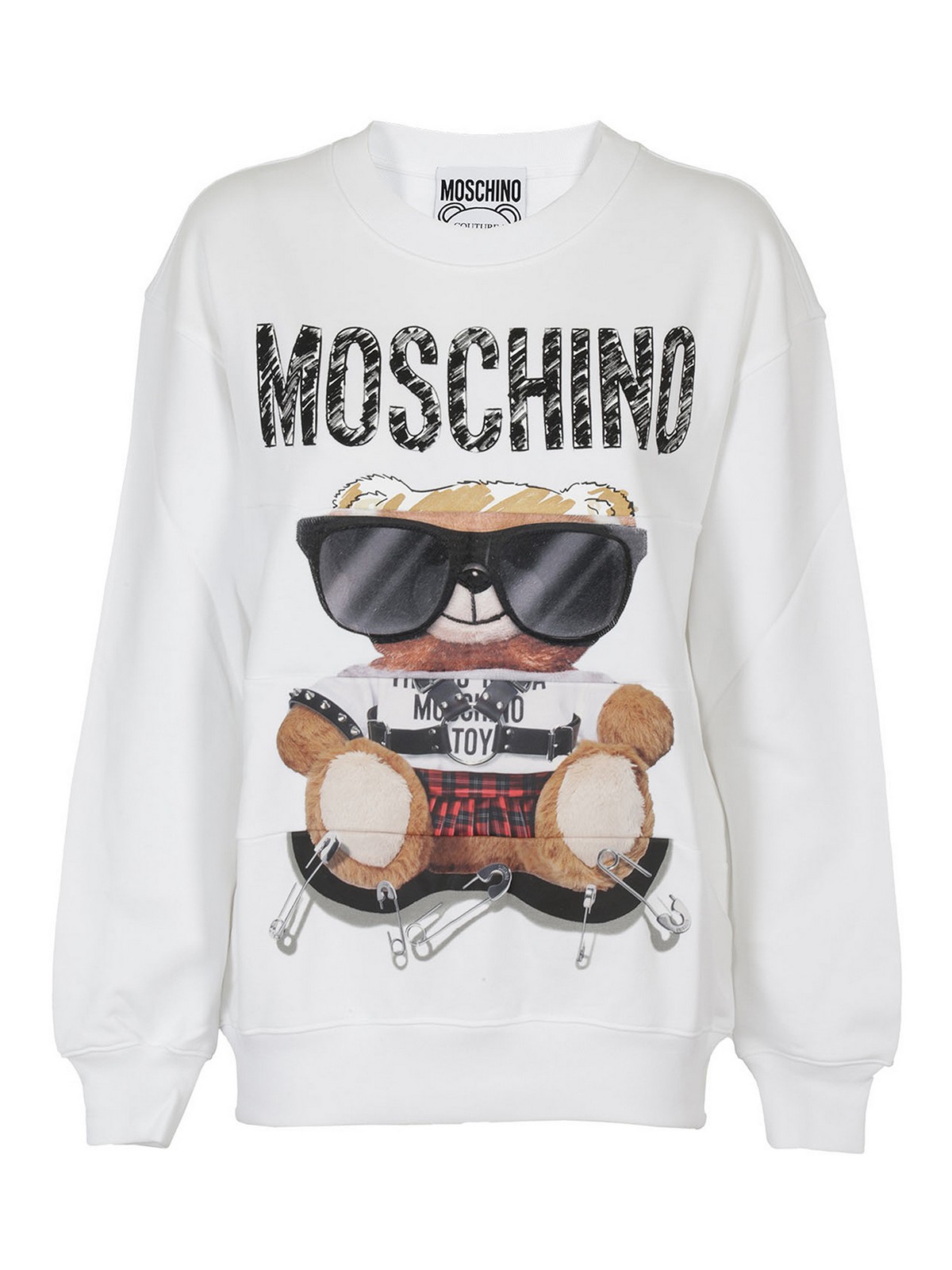Moschino Teddy Bear Printed Sweatshirt In White