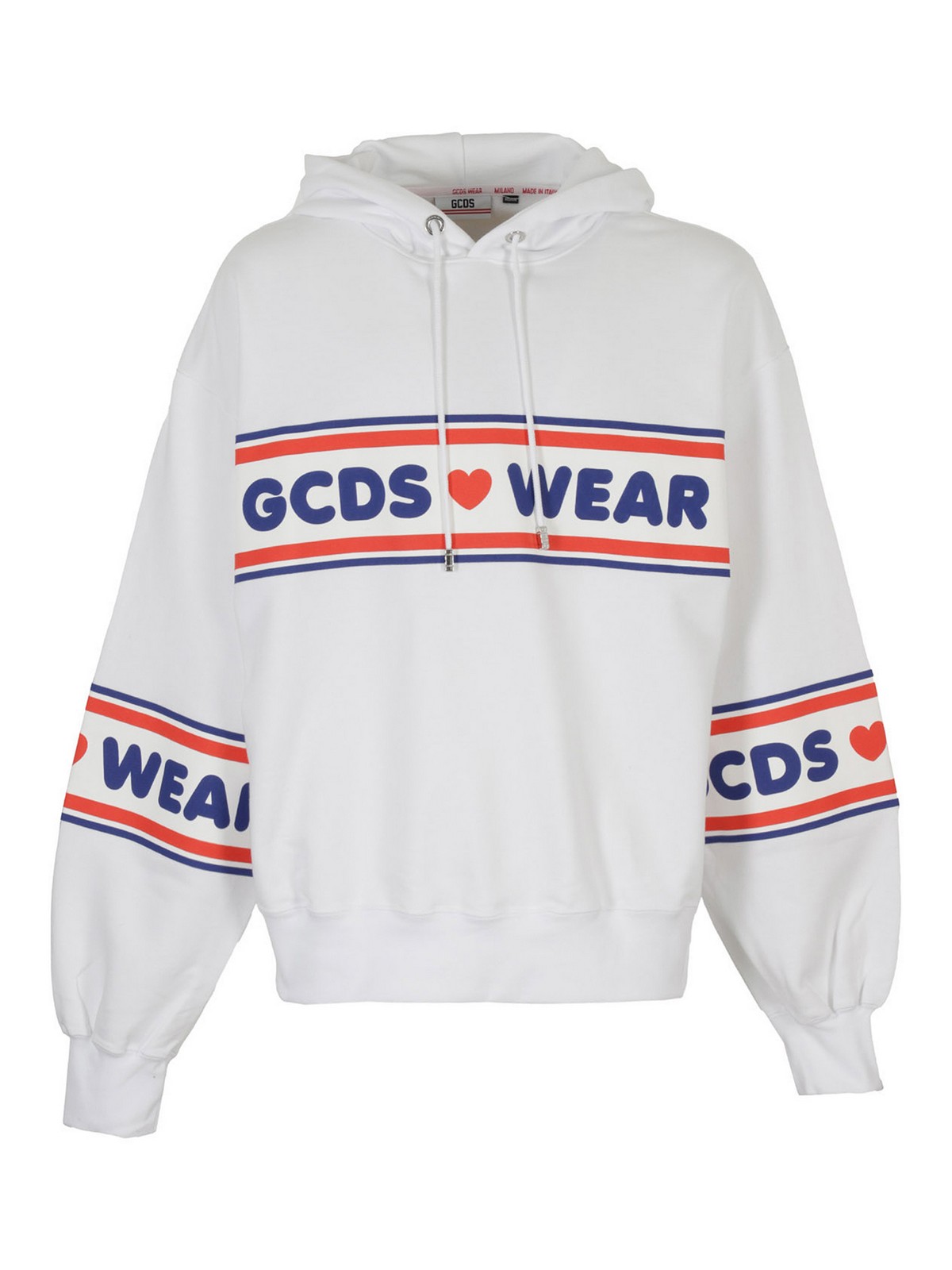 Gcds Logo Printed Hoodie In White