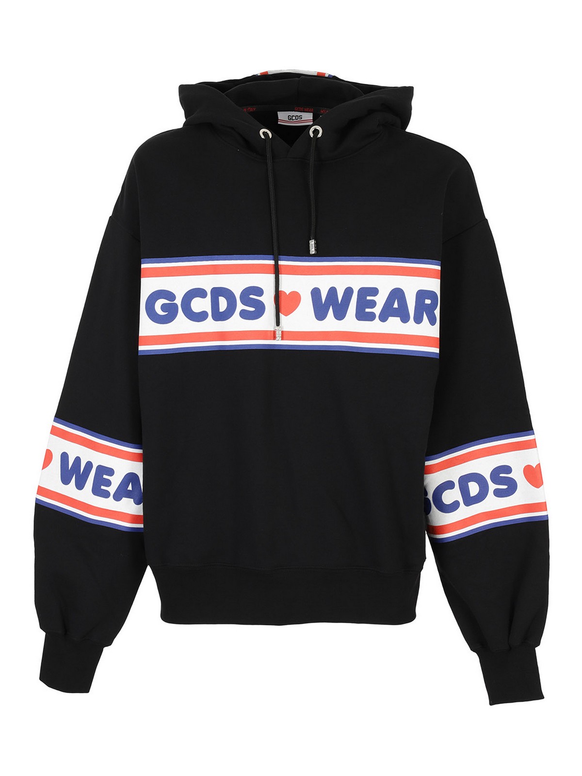 Shop Gcds Logo Printed Hoodie In Black