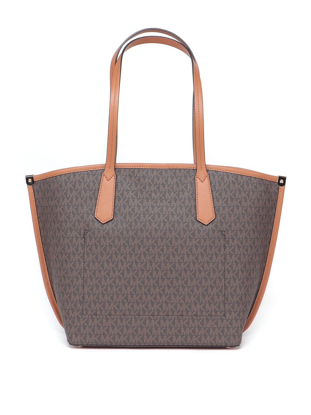 Outlet Michael Kors Jane brown leather tote