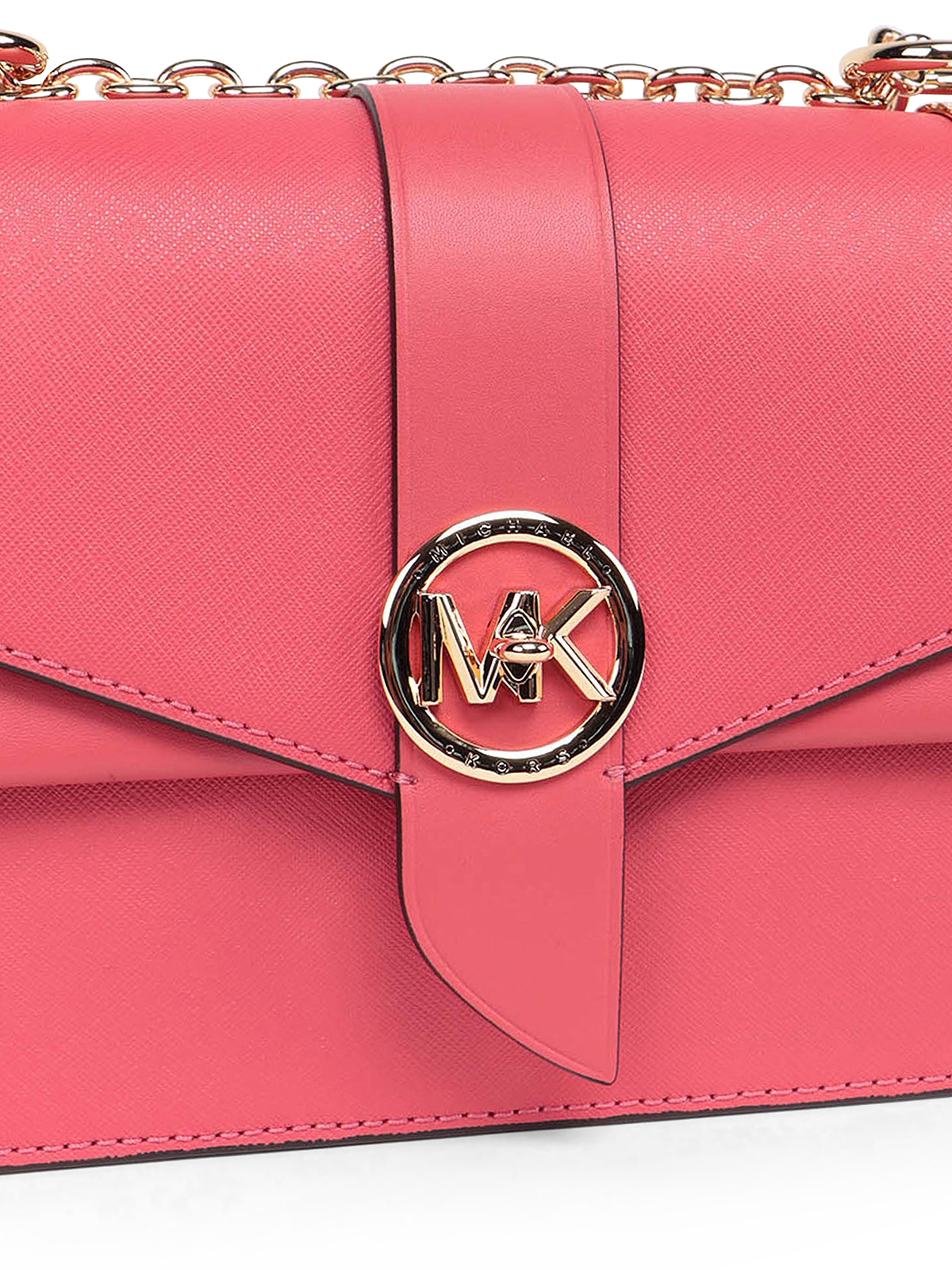 Michael Kors Ladies Greenwich Small Saffiano Leather Crossbody Bag - Crimson