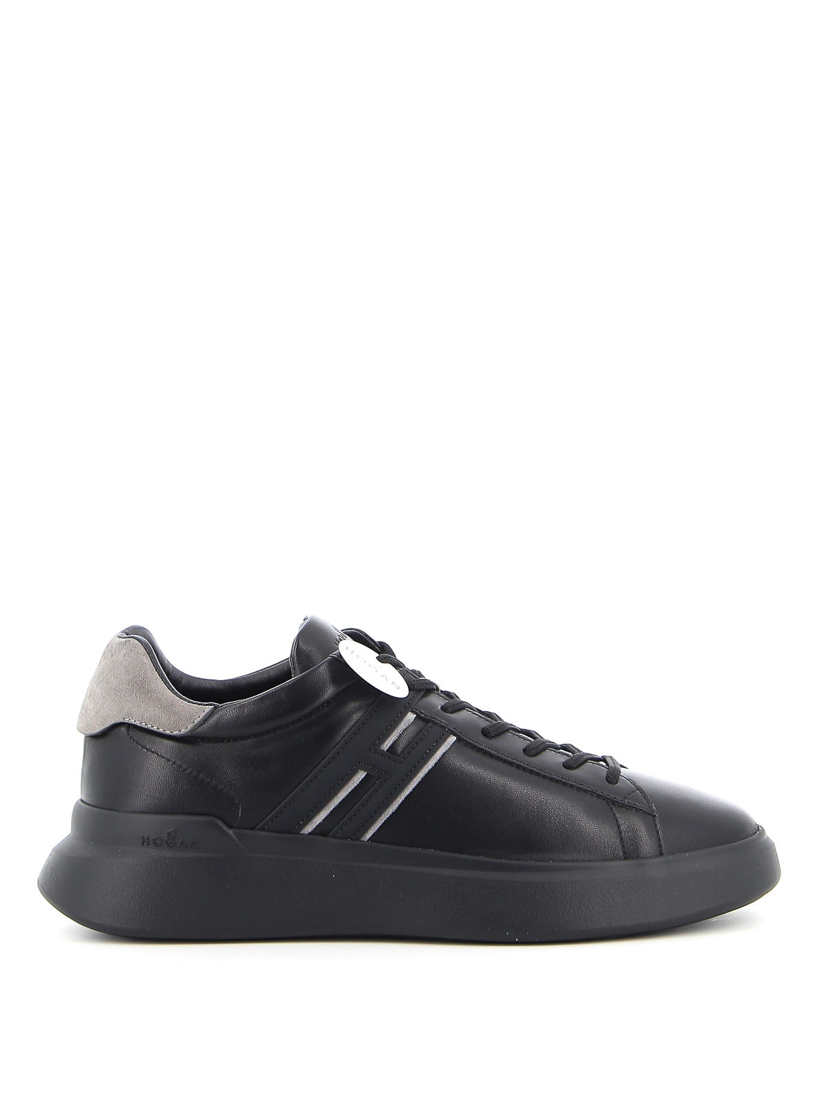 Shop Hogan H580 Leather Sneakers In Black