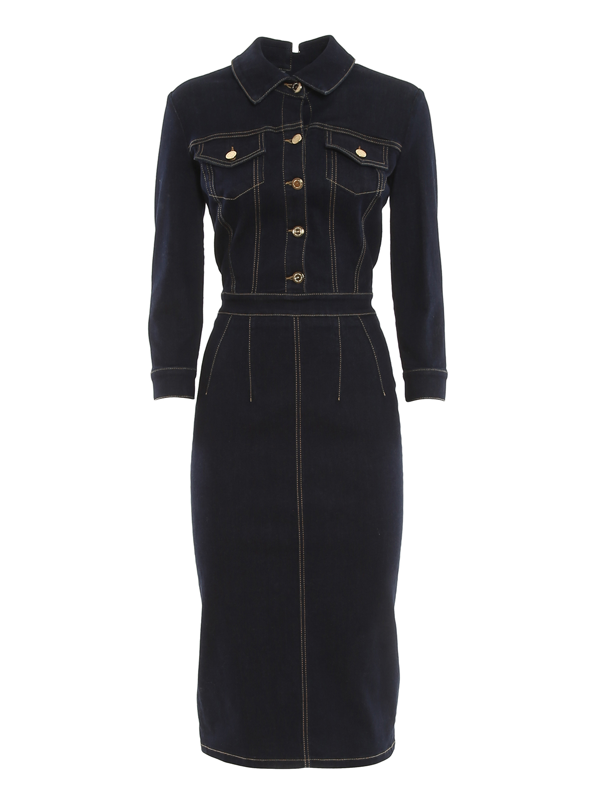 knee length dresses for ladies Button-Down Black Denim Maxi Dress with Spaghetti Straps Medium main image 0