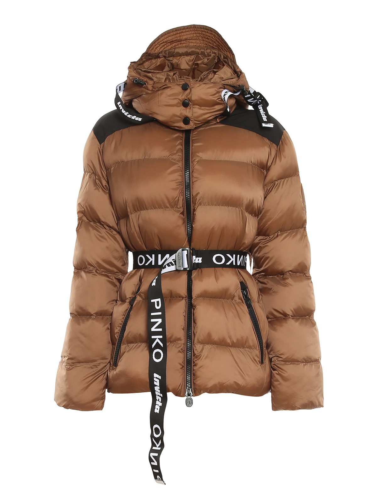 Pinko Iperbolico puffer jacket - Brown - Women | 1G16XKY834L67