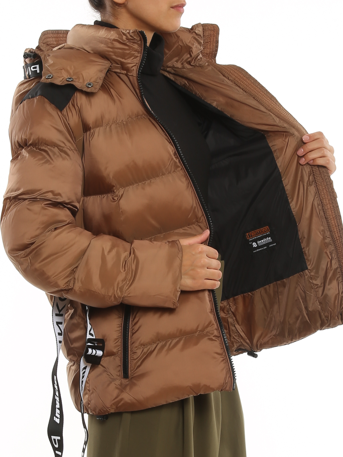 Pinko Iperbolico puffer jacket - Brown - Women | 1G16XKY834L67 Pinko Iperbolico puffer jacket - Brown - Women | 1G16XKY834L67