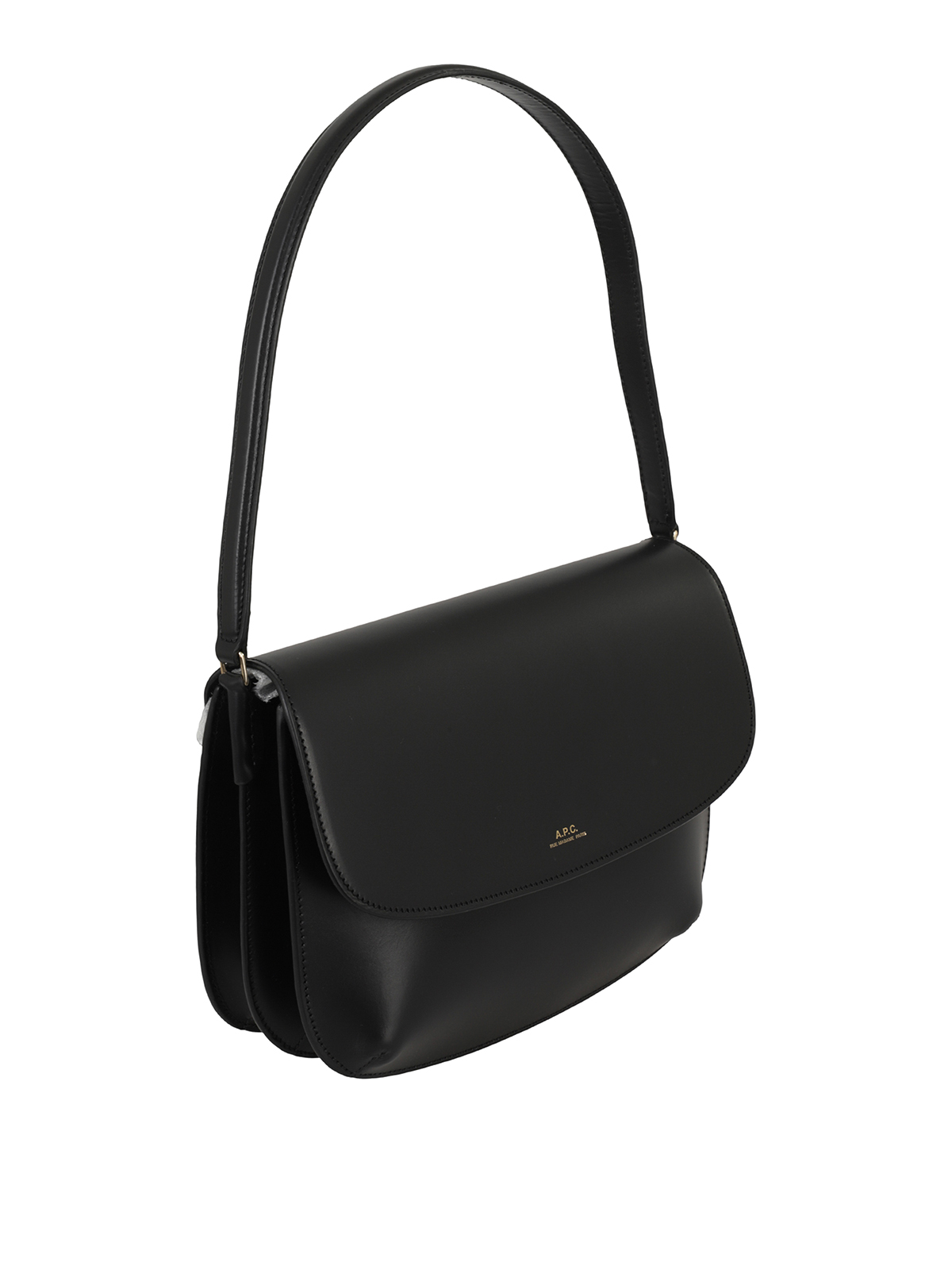 Shop Apc Smooth Leather Bag In Negro