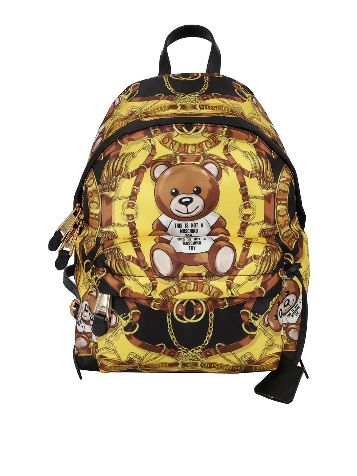 Moschino Teddy Bear Printed Backpack In Negro