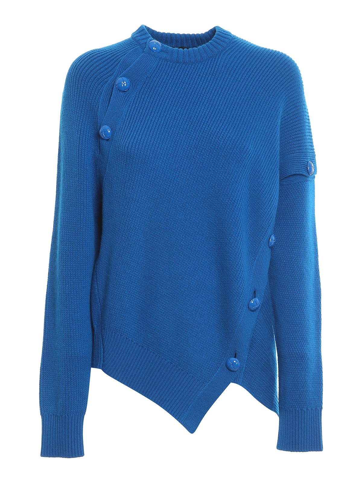 Pullover asimmetrico in lana e cashmere