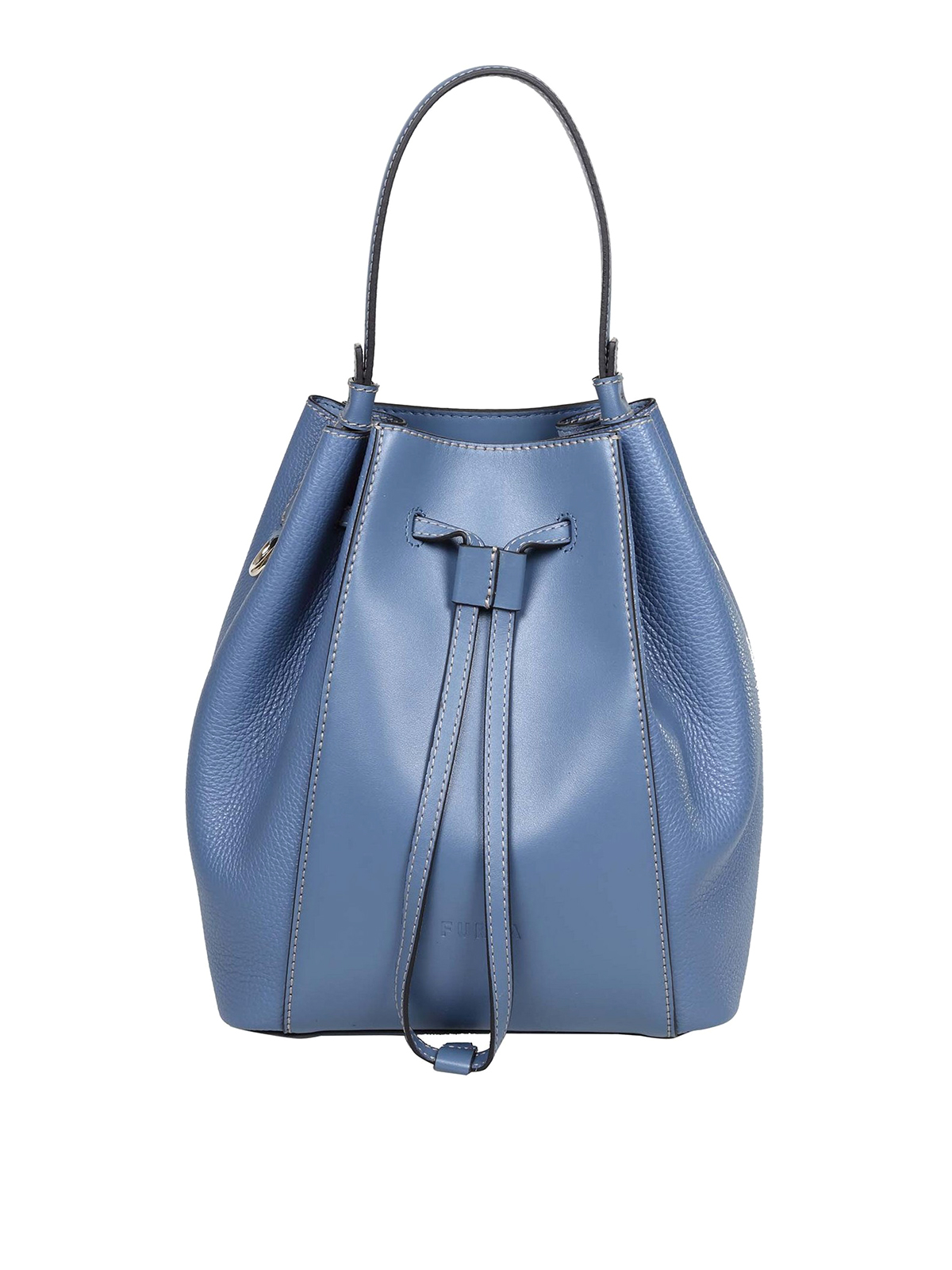 Furla Miastella Mini Leather Bucket Bag in Blue