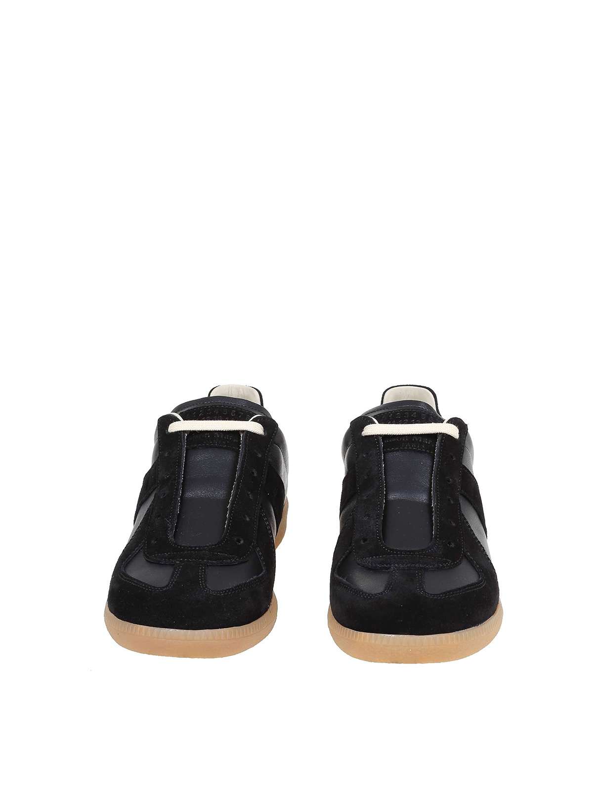 Shop Maison Margiela Suede And Leather Sneakers In Negro
