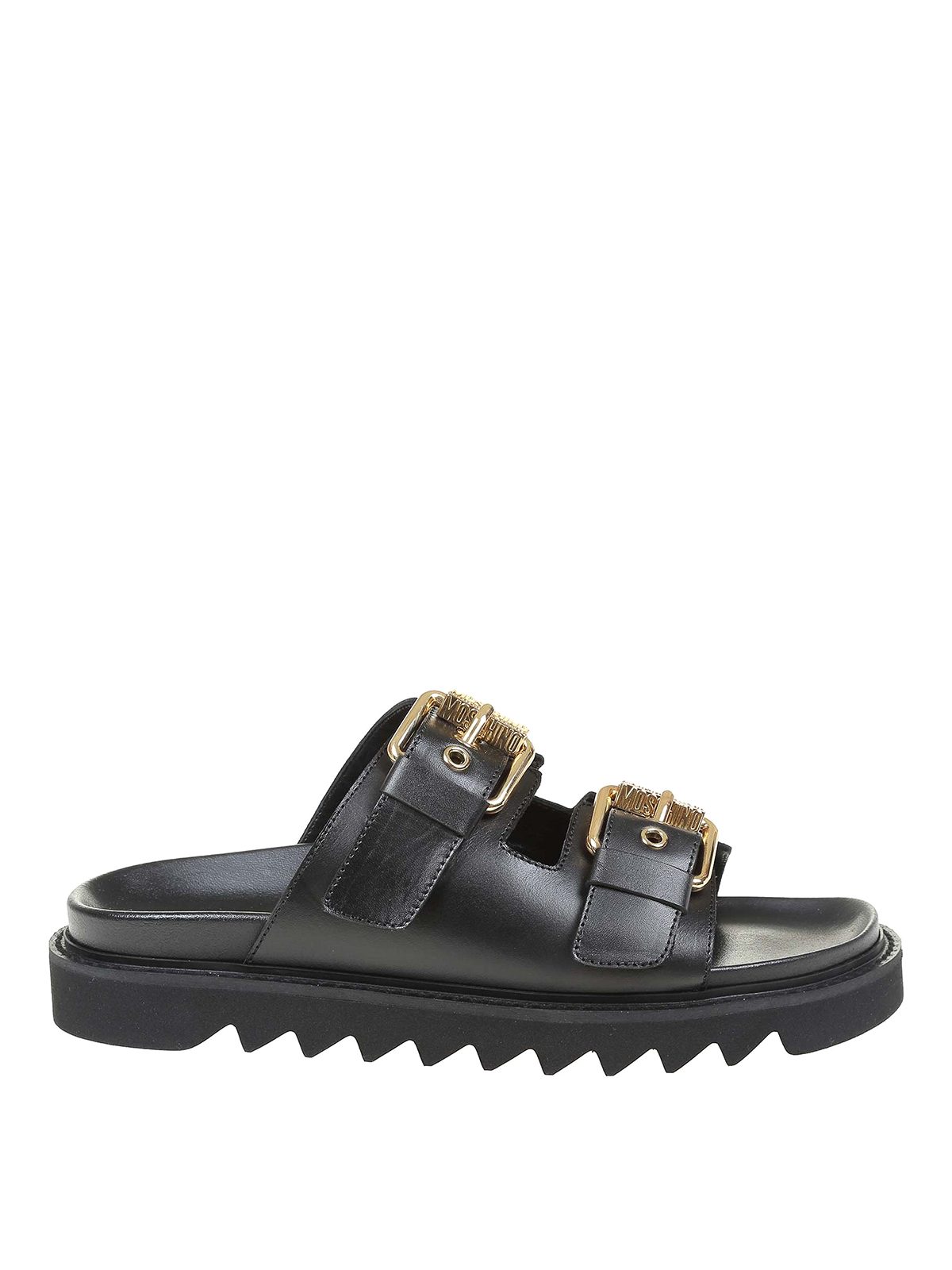 Moschino Leather sandals Black Men MB28055G1DGA0000