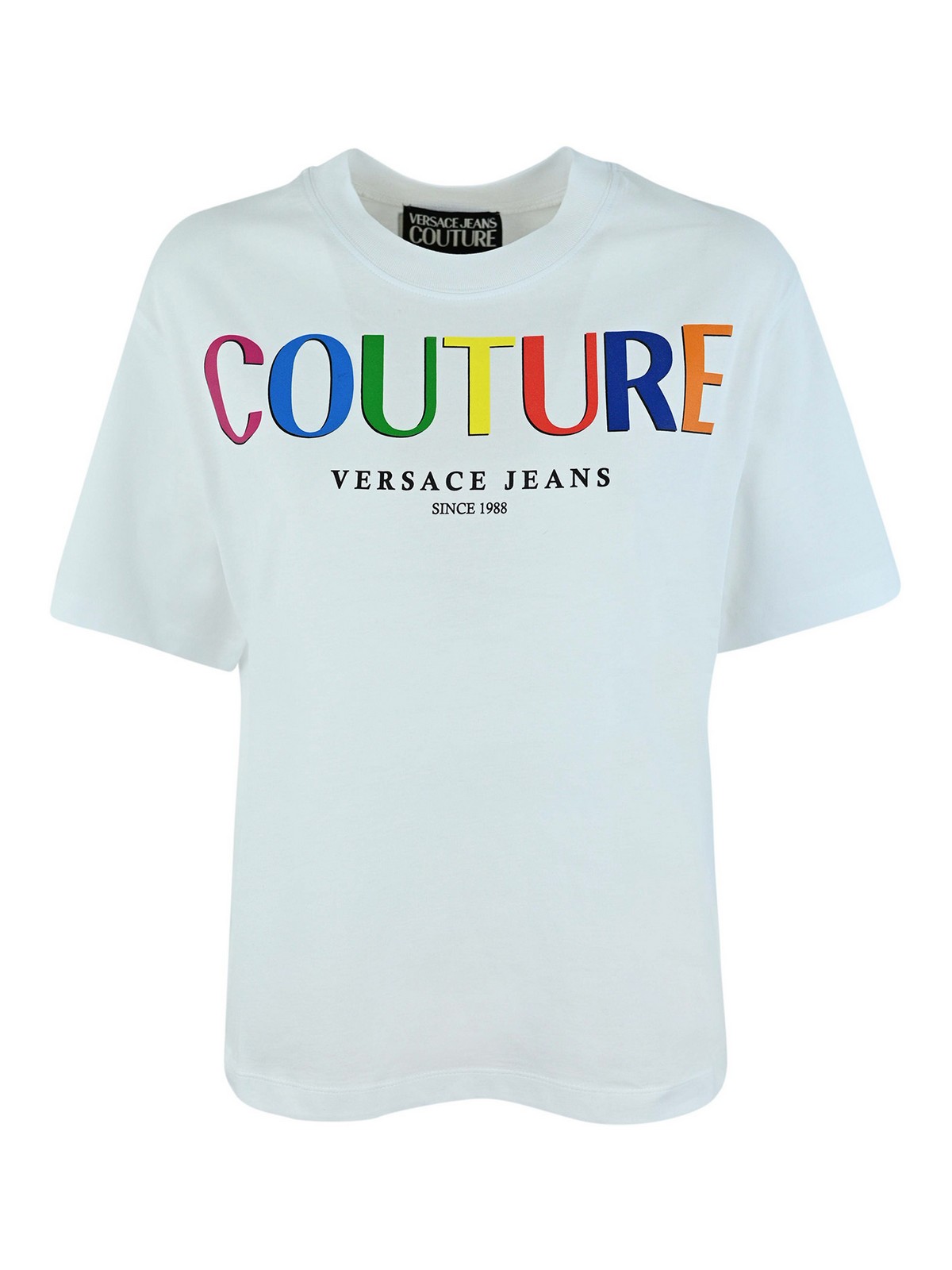 Versace Jeans Couture Logo Printed Jersey T-shirt In White