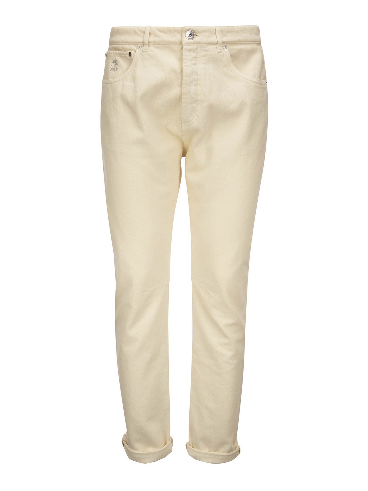 Brunello Cucinelli Cotton Pants In Cream