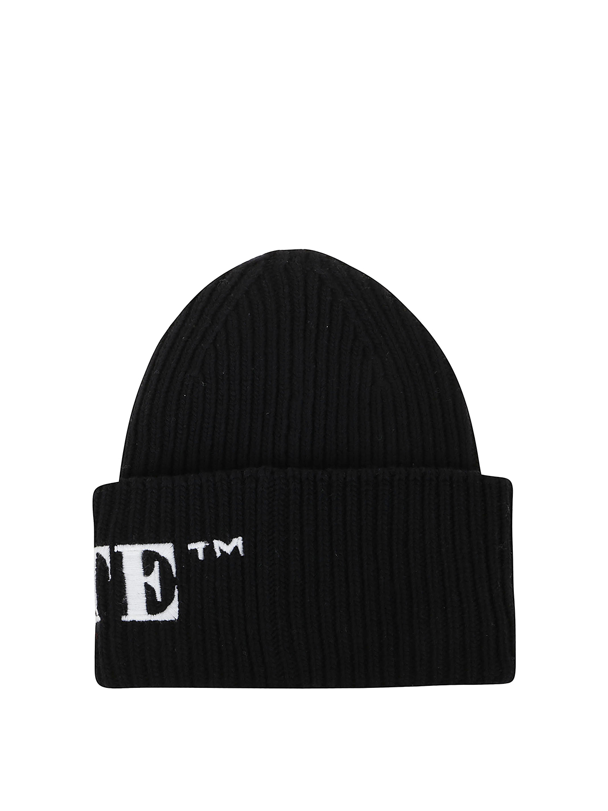 Off-White Logo intarsia ribbed beanie|OWLA017F21KNI0021001