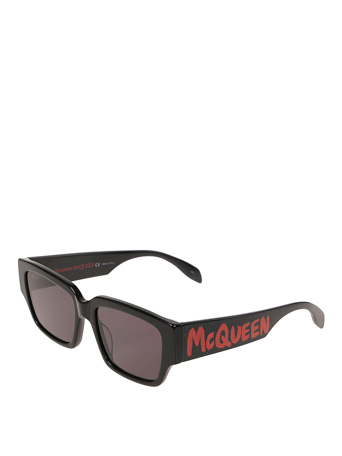 Alexander Mcqueen Graffiti Logo Sunglasses In Black