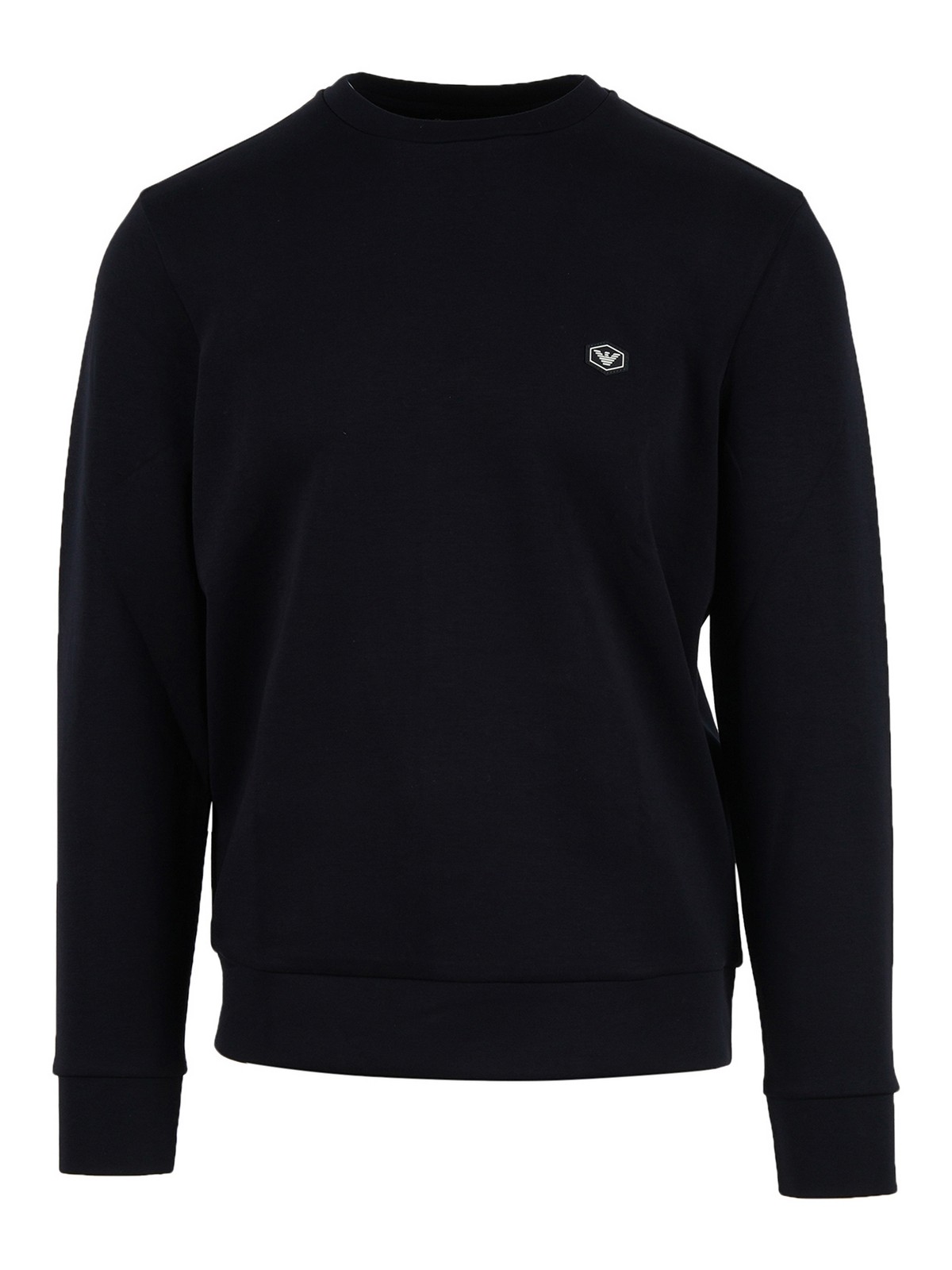 Emporio Armani Logo Cotton Sweatshirt In Blue