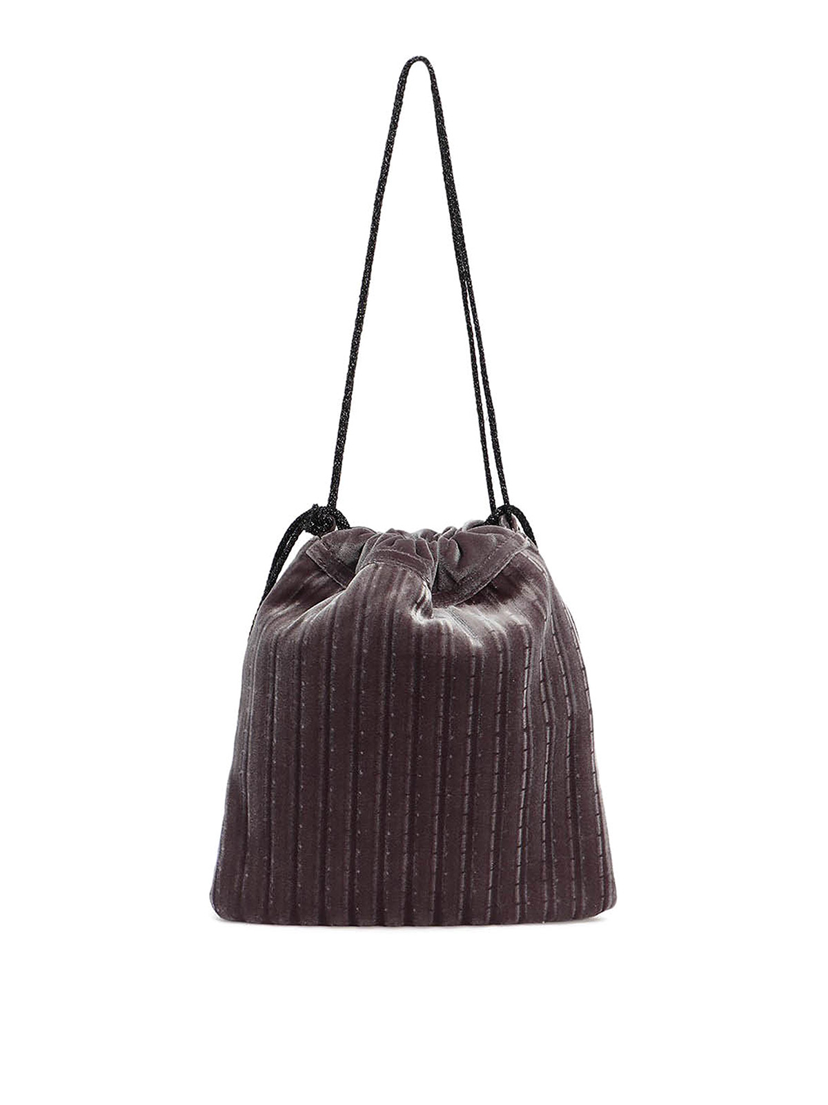 Pocket pleated velvet small bag