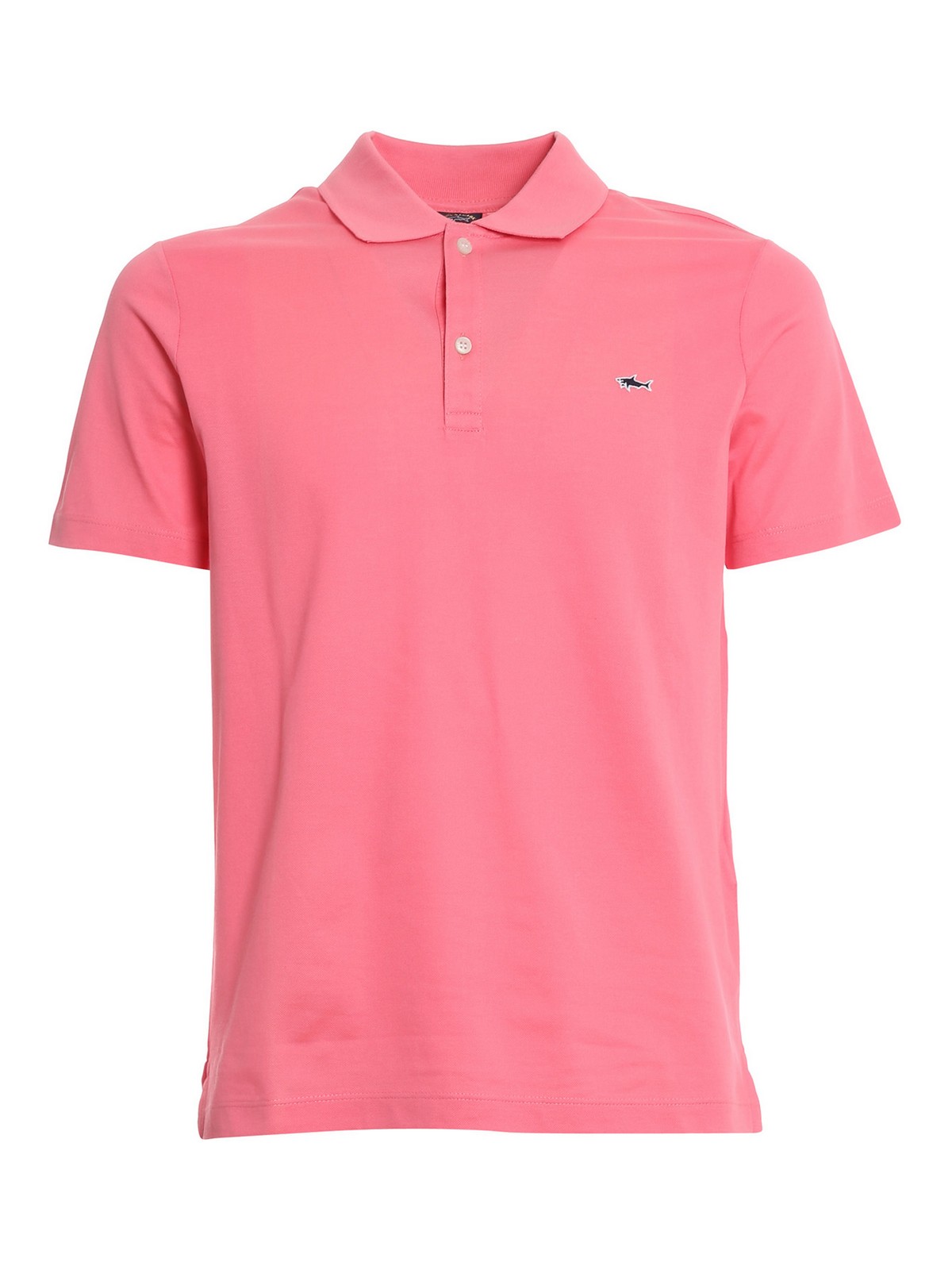 Paul & Shark Pique Polo Shirt With Logo Patch In Pink
