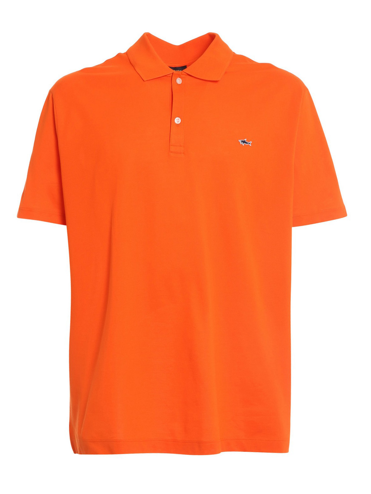 Paul & Shark Logo-patch Cotton Polo Shirt In Orange