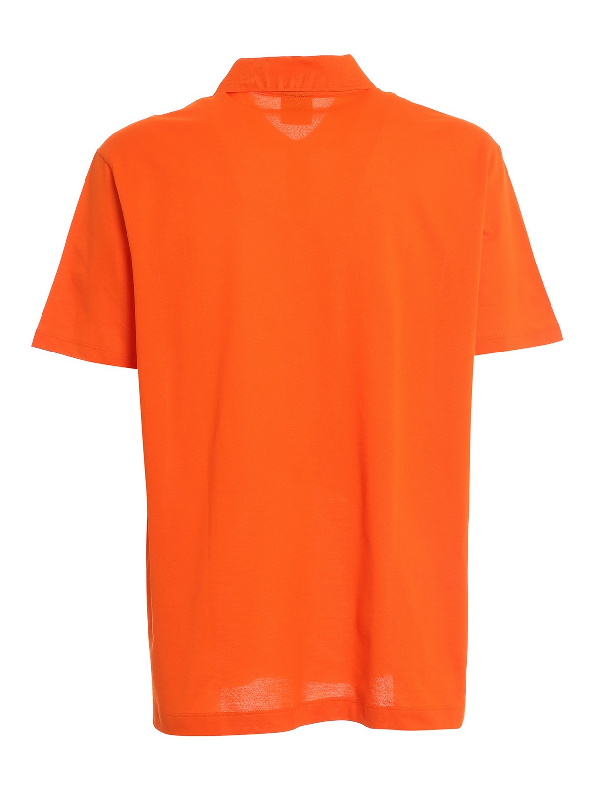 Shop Paul & Shark Pique Polo Shirt With Logo Patch In Orange