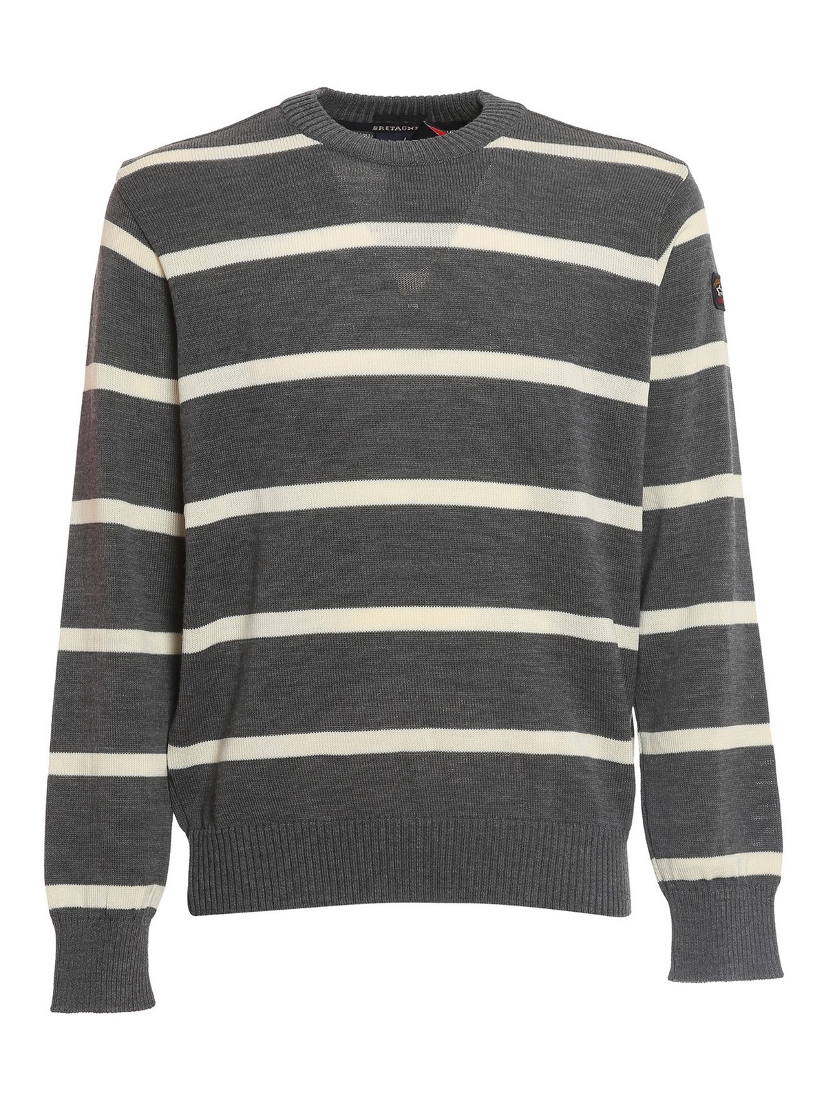 Paul & Shark Striped Wool Sweater In Gris