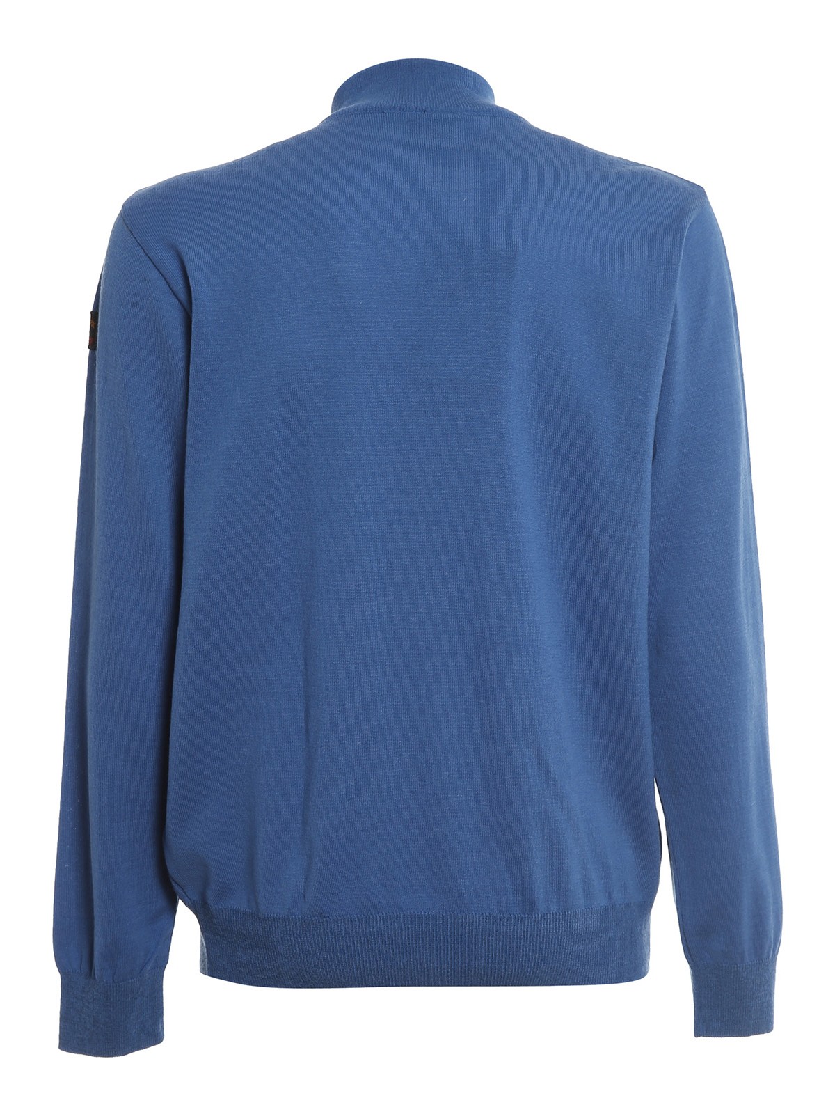 Shop Paul & Shark Zip Collar Wool Sweater In Azul Claro