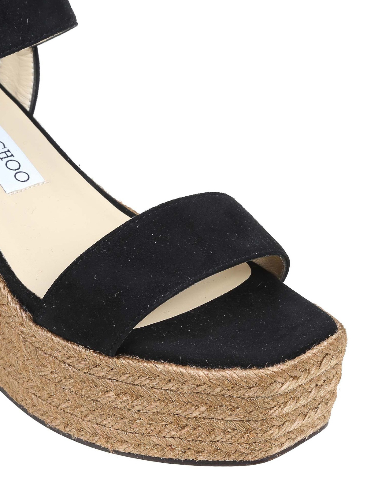 靴 JIMMY CHOO MIRABELLE 70 JIMMY CHOO Mirabelle 70 Fabric Crystal Buckle Wedge
