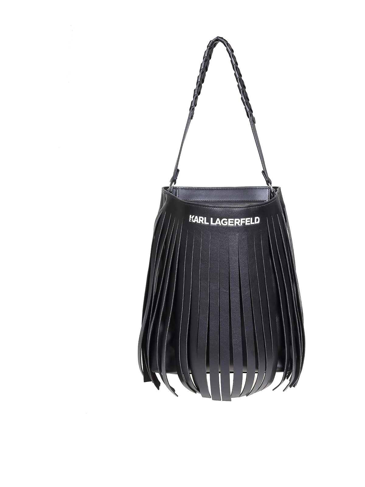 Karl Lagerfeld Fringed Bag In Negro