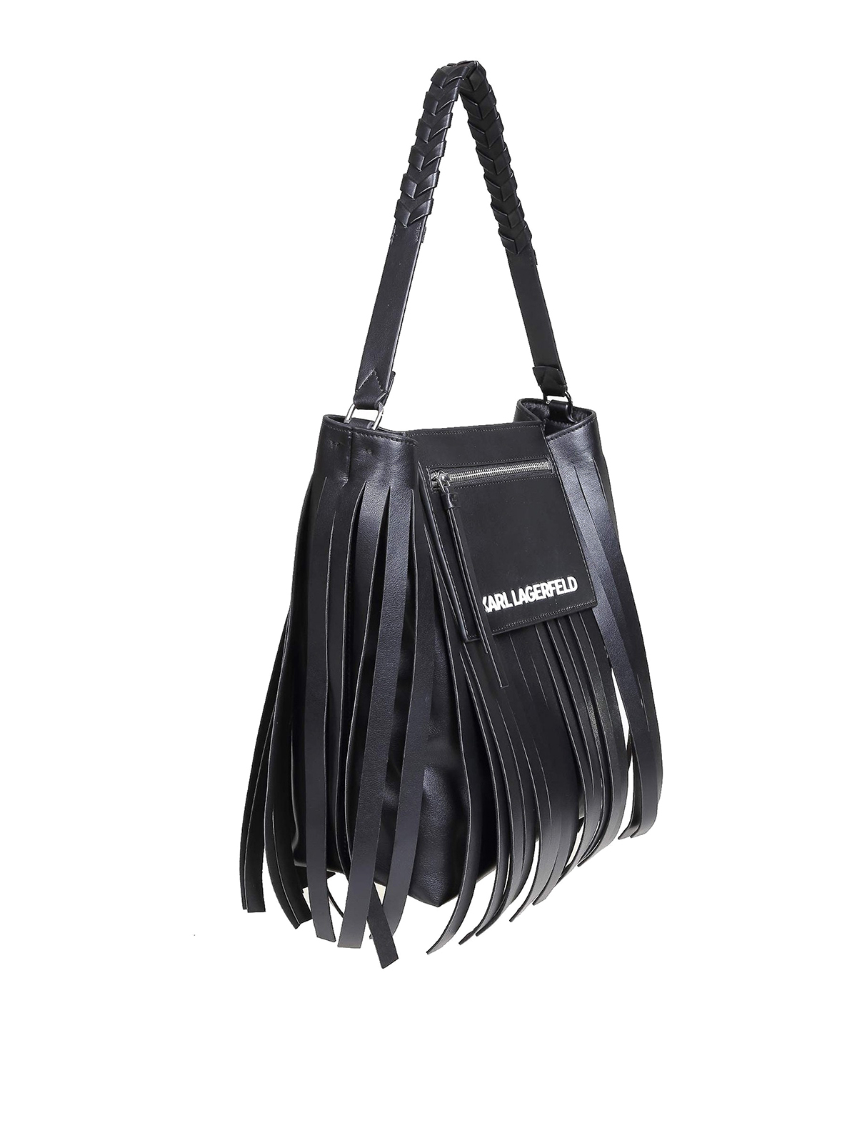 Shop Karl Lagerfeld Fringed Bag In Negro