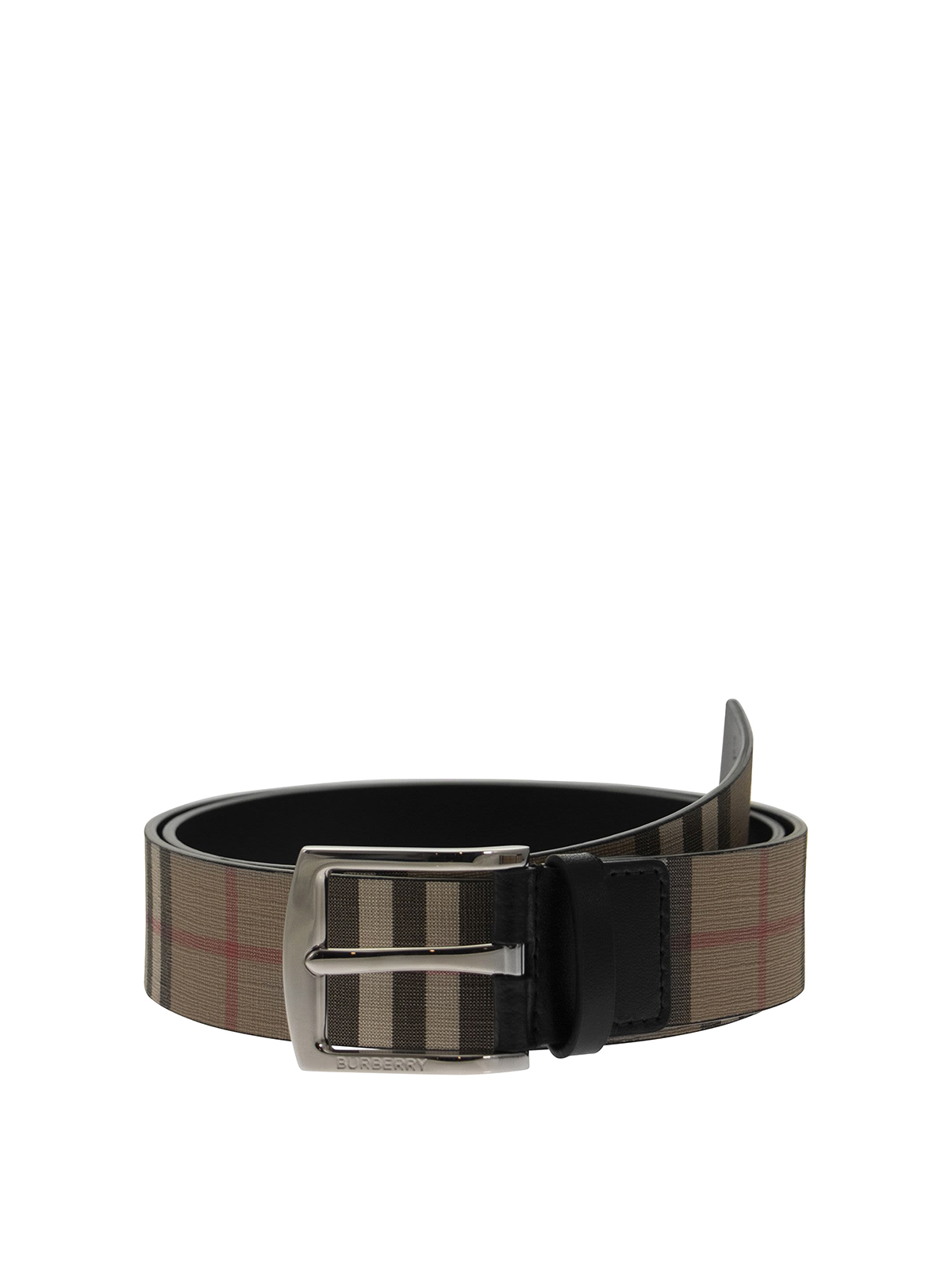 BURBERRY: belt in E-canvas with check pattern - Beige | Burberry belt  8042487 online at