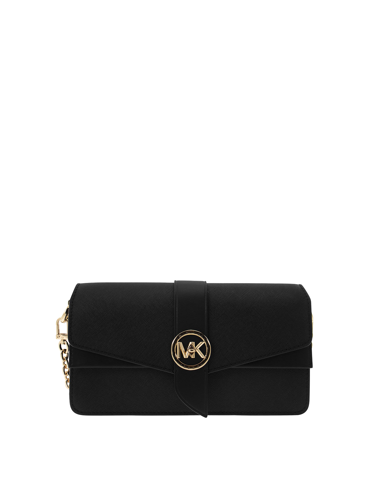 Michael Kors Ladies Greenwich Medium Saffiano Leather Shoulder Bag - Black  30H1GGRL2L-001 194900930854 - Handbags - Jomashop