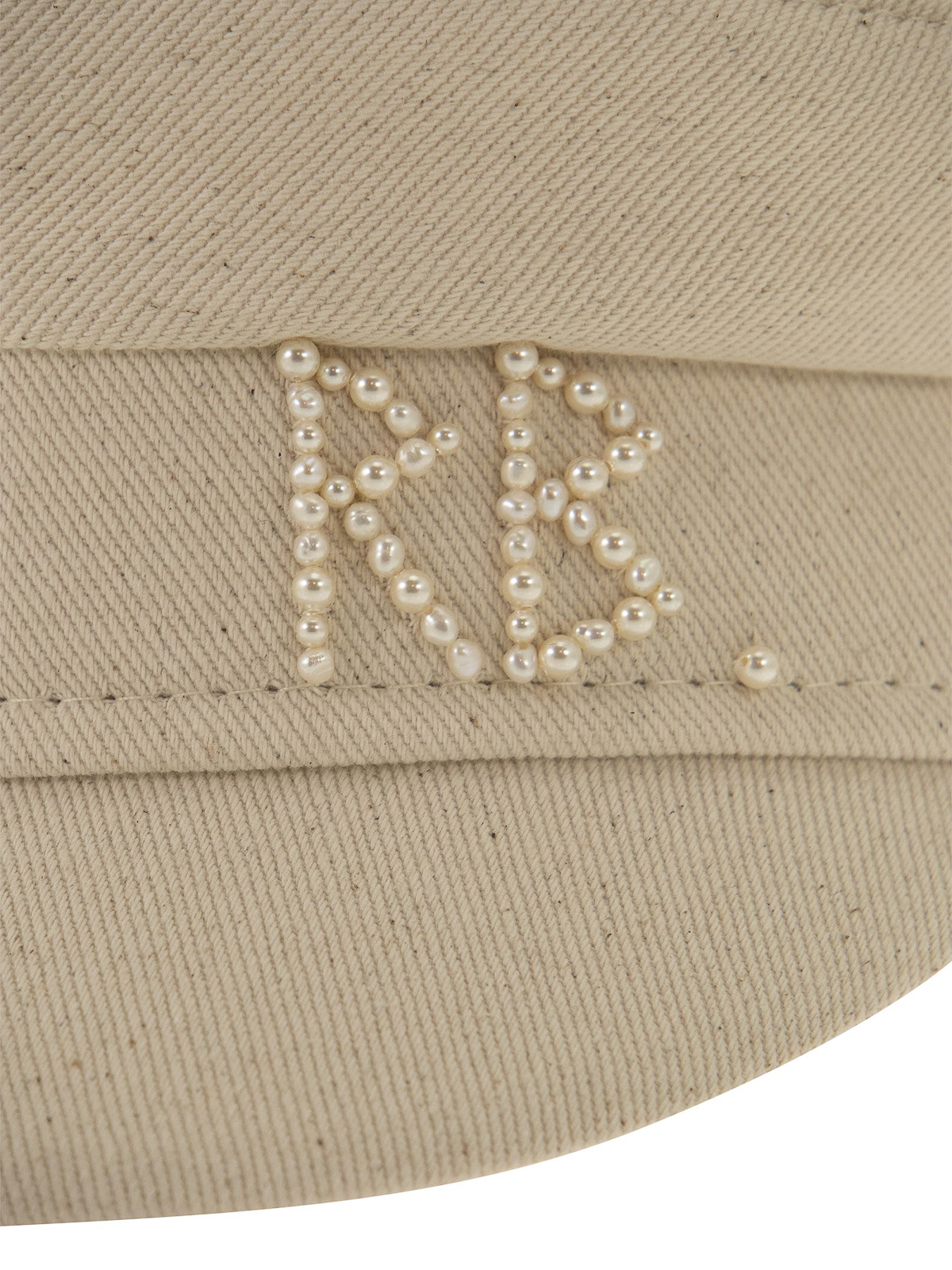 Shop Ruslan Baginskiy Pearls-embellished Baker Boy Cap In Beis