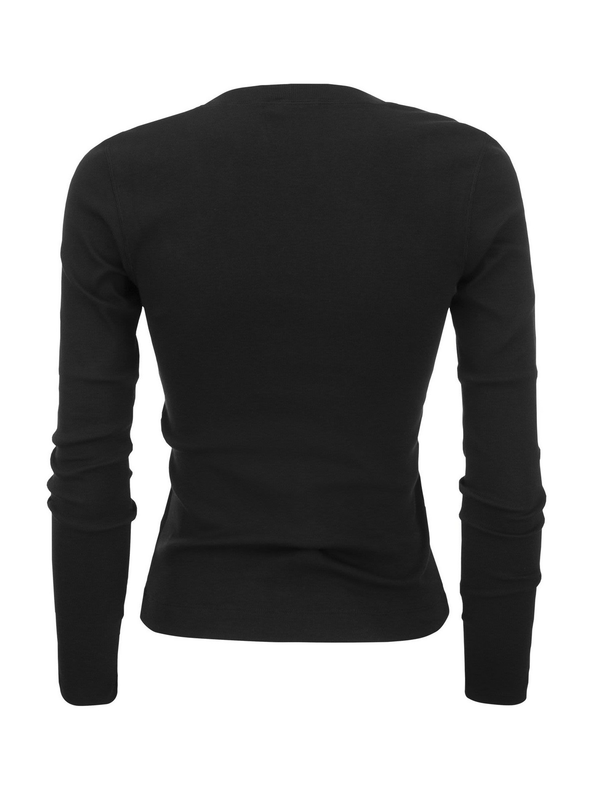 Brunello Cucinelli ボールチェーンカットソー 長袖 黒 Brunello Cucinelli Long sleeve T-shirt with precious insert
