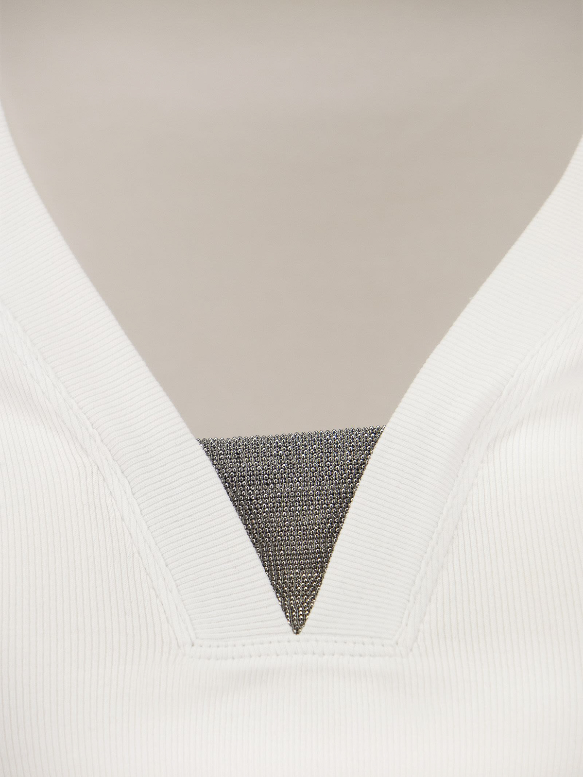 Brunello Cucinelli Long Sleeve V-neck T-shirt Clothing In White