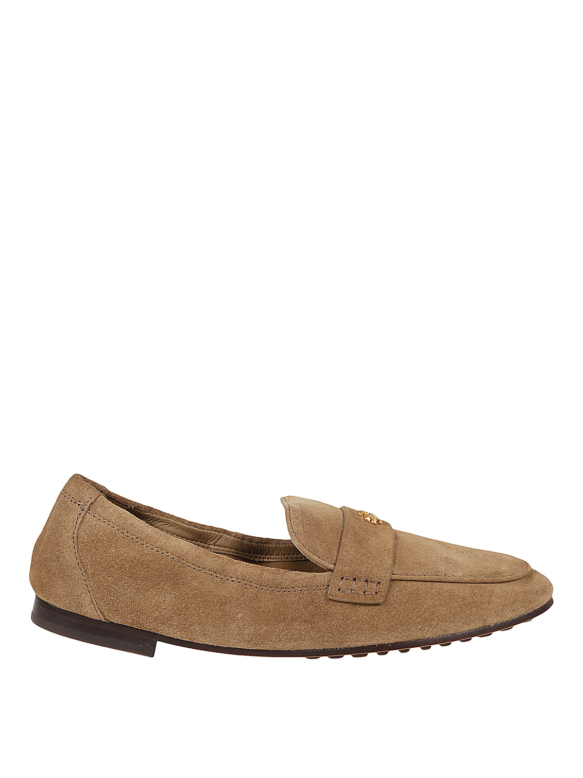 Tory Burch Suede Loafers In Camel