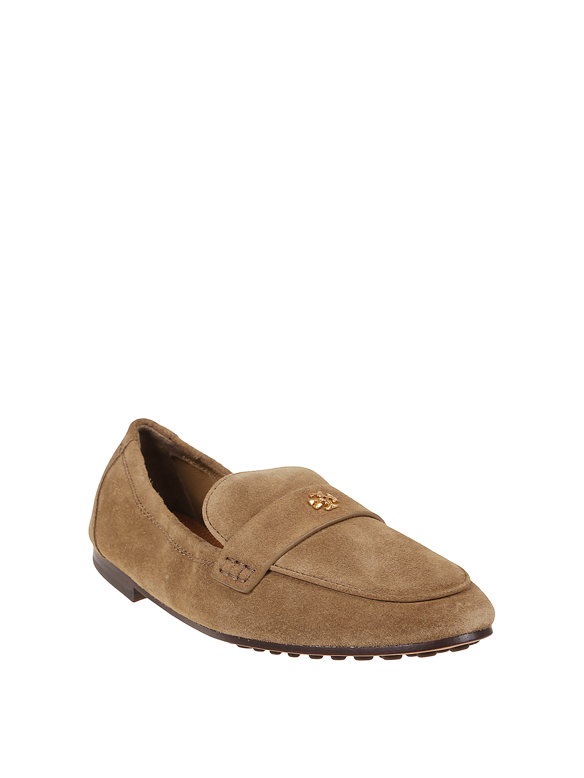 Shop Tory Burch Suede Loafers In Camel