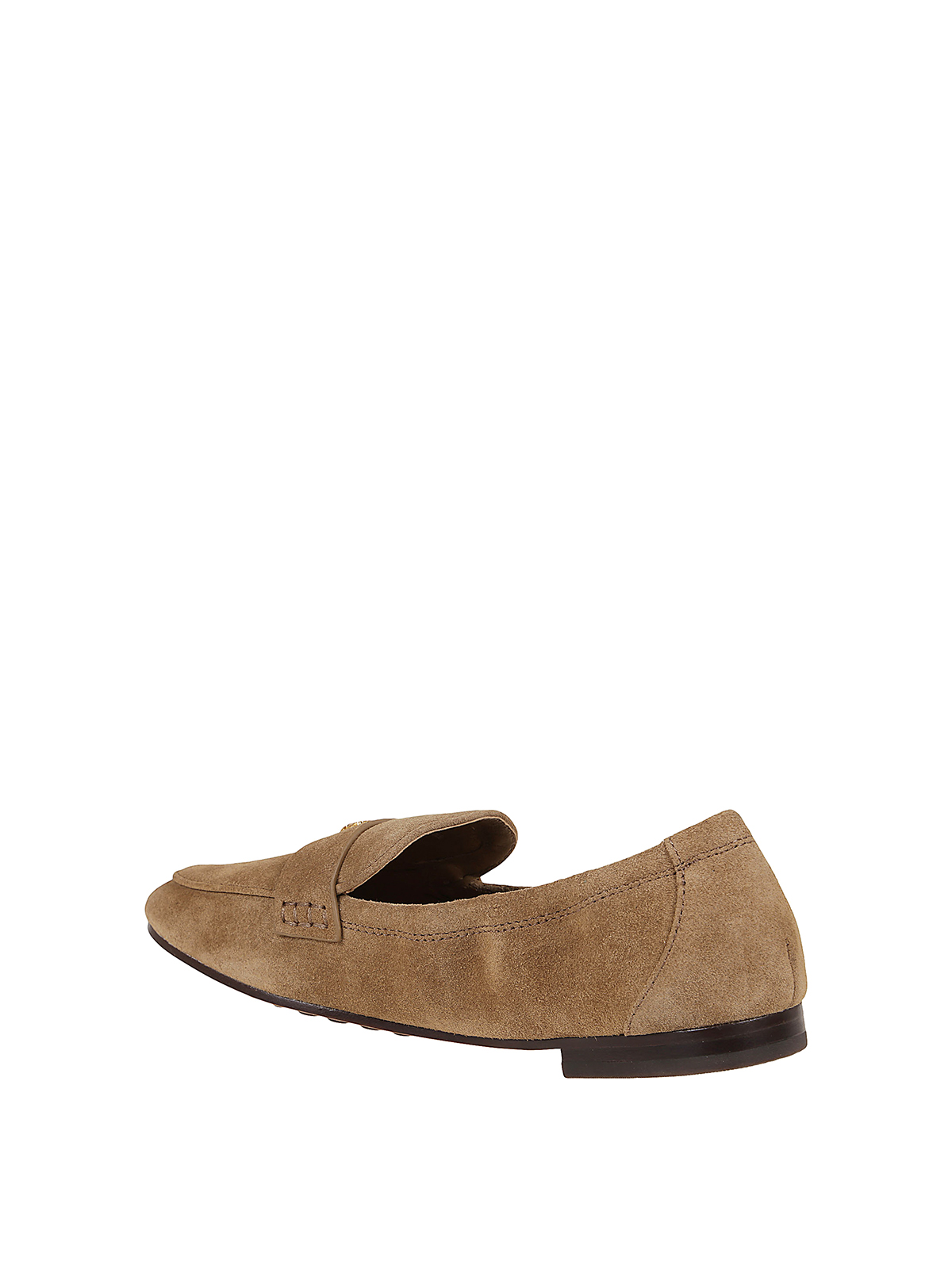 Shop Tory Burch Suede Loafers In Camel