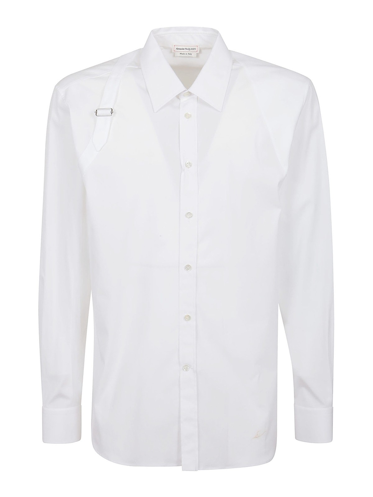Shop Alexander Mcqueen Buckle Detail Shirt In Blanco